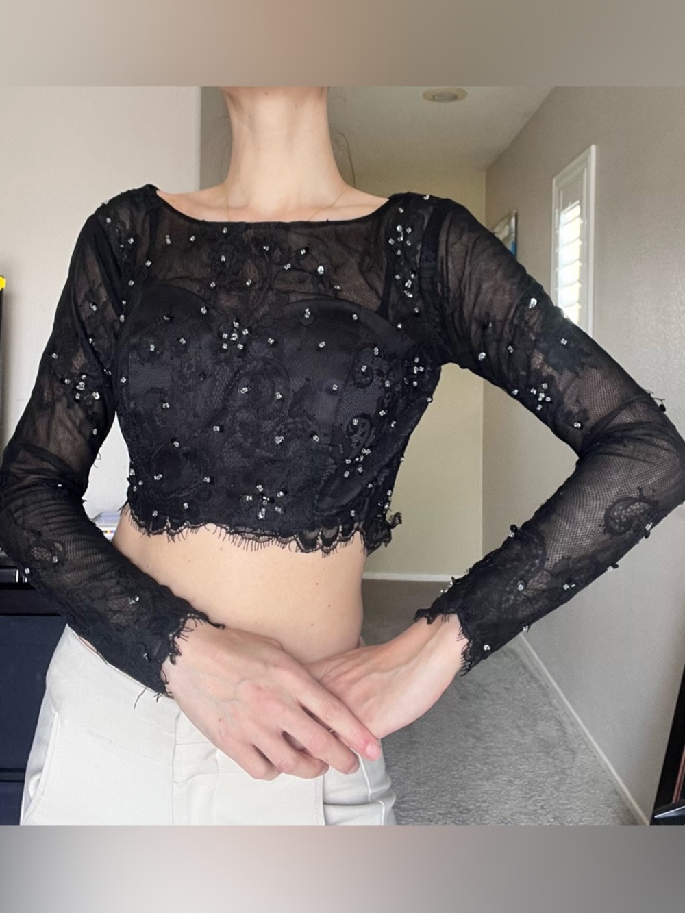 Beaded lace Corset dress top